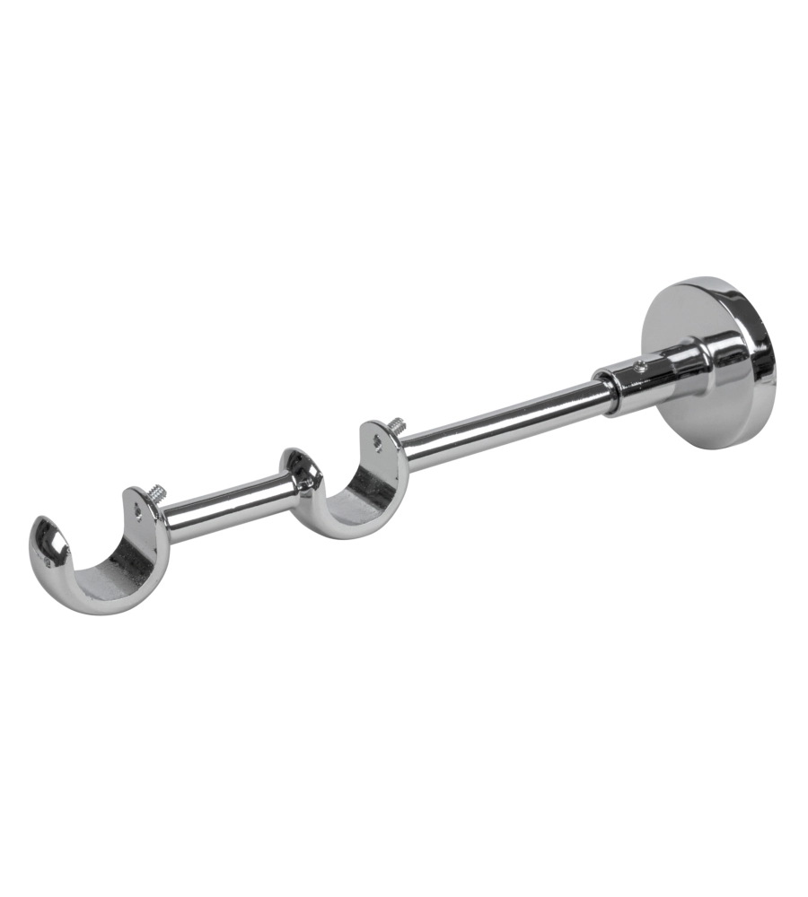 SUPPORTO DOPPIO 20 CM CROMO PER TUBO TENDA DIAMETRO 20 MM